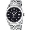 Image 1 : Rolex Mens Stainless Steel Black Index 36mm Datejust Wristwatch