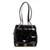 Image 1 : Chanel Vintage Black Vinyl CC Shoulder Bag