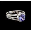 Image 1 : 14KT White Gold 1.56 ctw Tanzanite and Diamond Ring