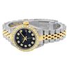Image 7 : Rolex Ladies 2 Tone 18K Black Diamond Lugs Datejust Wristwatch With Rolex Box