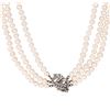 Image 3 : 2.90 ctw Pearl and Diamond Necklace - Platinum