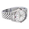 Image 3 : Rolex Mens Stainless Steel Silver Index Diamond & Ruby 36MM Datejust Wristwatch