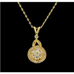 14KT Yellow Gold 0.37 ctw Diamond Pendant With Chain