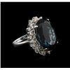 Image 1 : 14KT White Gold 22.43 ctw Topaz and Diamond Ring