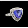 Image 1 : 18KT White Gold 5.22 ctw Tanzanite and Diamond Ring