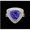 Image 2 : 18KT White Gold 5.22 ctw Tanzanite and Diamond Ring