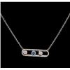 Image 1 : 0.64 ctw Blue Diamond Necklace - 14KT White Gold