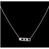 Image 2 : 0.64 ctw Blue Diamond Necklace - 14KT White Gold
