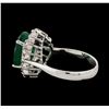 Image 3 : 4.60 ctw Emerald and Diamond Ring - 14KT White Gold