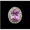 Image 2 : 14KT White Gold 16.20 ctw Kunzite and Diamond Ring