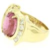 Image 6 : 18K Yellow Gold 6.54 ctw Oval Pink Tourmaline & Round Diamond Cocktail Ring