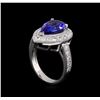 Image 4 : 3.30 ctw Tanzanite and Diamond Ring - 14KT White Gold