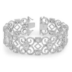 14k White Gold 13.87CTW Diamond Bracelets, (VS/F-G)