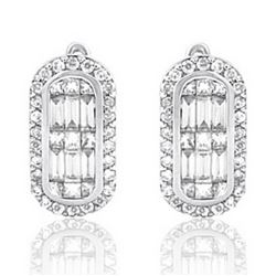 14k White Gold 1.13CTW Diamond Earrings, (SI3/VS1-VS2/G-H/H-I)