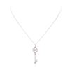 Image 2 : Tiffany and Company 0.41 ctw Diamond Key Pendant with Chain - Platinum and 14KT