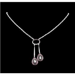 1.20 ctw Ruby and Diamond Necklace - 18KT White Gold