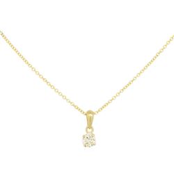 0.2 ctw Diamond Pendant With Chain - 14KT Yellow Gold
