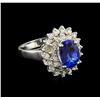 Image 1 : 2.13 ctw Tanzanite and Diamond Ring - 14KT White Gold