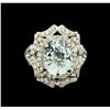 Image 2 : 4.03 ctw Aquamarine and Diamond Ring - 14KT White Gold