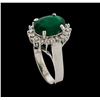 Image 4 : 3.27 ctw Emerald and Diamond Ring - 14KT White Gold