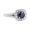 2.20 ctw Sapphire And Diamond Ring - 14KT White Gold