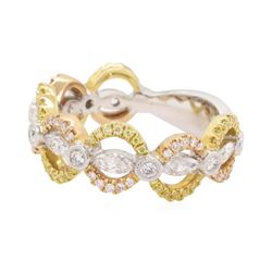 0.5 ctw Diamond Band - 18KT White, Yellow & Rose Gold