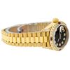 Image 9 : Rolex Ladies 18K Yellow Gold Black Diamond And Ruby President Wristwatch With Ro