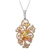 Image 1 : 18k Three Tone Gold 3.30CTW Multicolor Dia, Pink Diamond and Diamond Pendant, (V