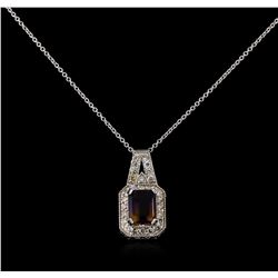 2.75 ctw Ametrine and Diamond Pendant With Chain - 14KT White Gold