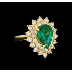 14KT Yellow Gold 2.27 ctw Emerald and Diamond Ring