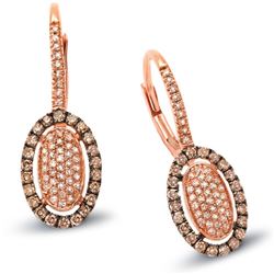 14k Rose Gold  0.57CTW Diamond and Brown Diamonds Earrings