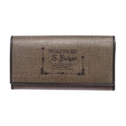 Bvlgari Dark Brown Coated Canvas Graphic Print Long Wallet