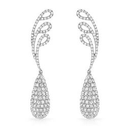18k White Gold 4.80CTW Diamond Earrings, (SI1/G-H)