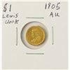 Image 1 : 1905 $1 Lewis and Clark Exposition Gold Coin