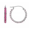 Image 2 : Sterling Silver Swarovski Crystal Hoop Earrings