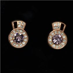 18K Rosegold Tone Swarovski Elements Stud Earrings