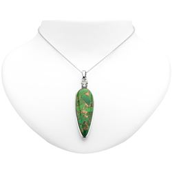 Sterling Silver Green Mohave Turquoise Pendant