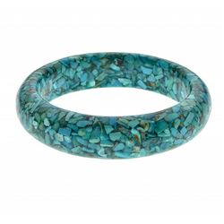 Round Shaped ChipTurquoise Bangle Bracelet 8"