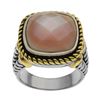 Image 1 : Silver Pink MOP Clear Quartz Doublet Ring-SZ 5