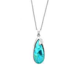 Sterling Silver Turquoise Pear Shaped Pendant