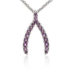 Sterling Silver Amethyst Wishbone Pendant