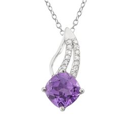 Sterling Silver Amethyst Swirl Pendant
