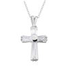 Image 1 : Sterling Silver White CZ Cross Pendant