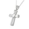 Image 2 : Sterling Silver White CZ Cross Pendant