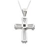 Image 3 : Sterling Silver White CZ Cross Pendant