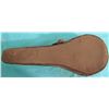 Image 7 : SMALL WOODEN BANJO WITH CASE (CASE IN POOR SHAPE-NO STRINGS OR TUNING PEGS)