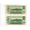 Image 2 : 2-ONE DOLLAR BILLS (CANADA) *1973*