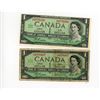 Image 1 : 2-ONE DOLLAR BILLS (CANADA) *1967*