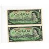 Image 1 : 2-ONE DOLLAR BILLS (CANADA) *1967*
