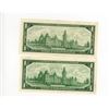 Image 2 : 2-ONE DOLLAR BILLS (CANADA) *1967*
